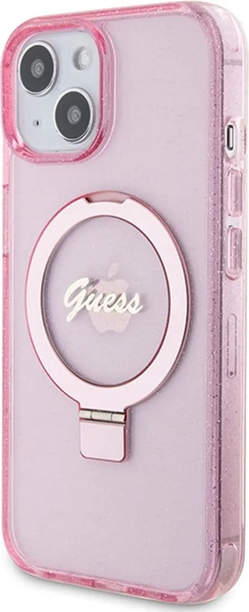 GUESS Ring Glitter Back Case MagSafe - Roze - afbeelding 6 van 6