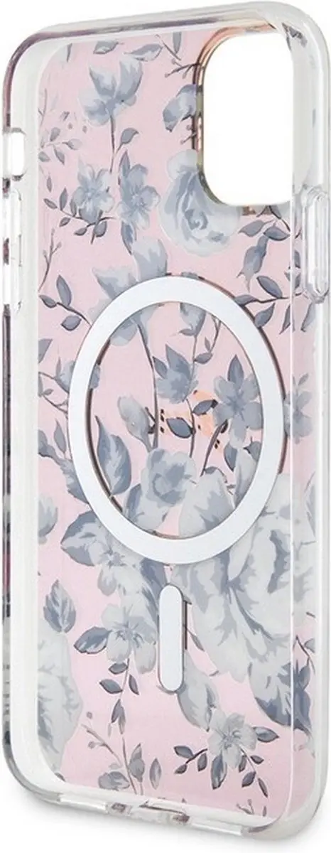 GUESS Flower Back Case - iPhone 11 Roze - MagSafe