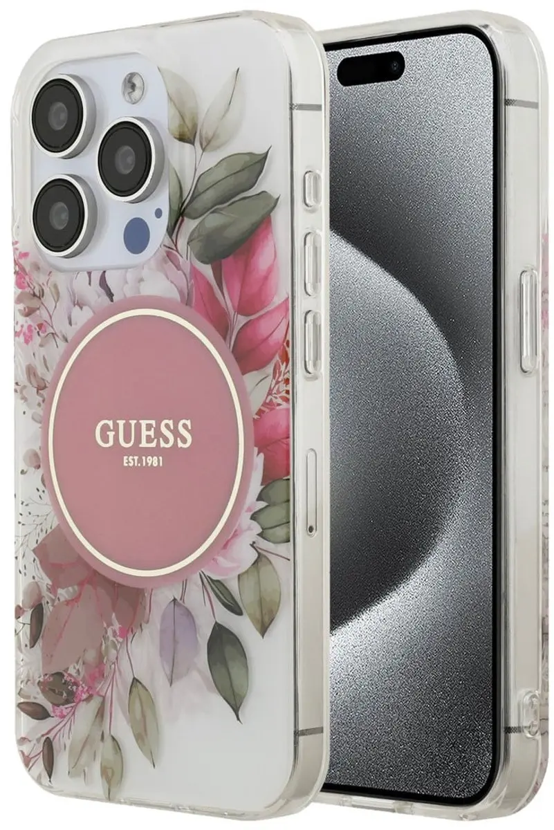 GUESS iPhone 15 Pro Hoesje MagSafe Roze