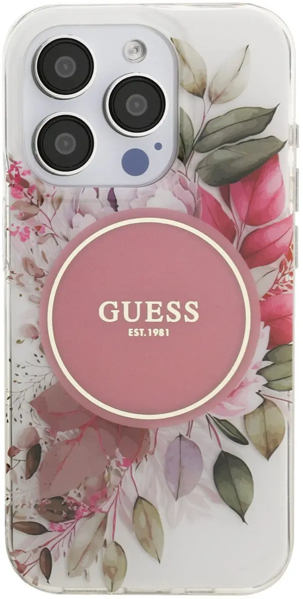 GUESS iPhone 15 Pro Hoesje MagSafe Roze - 3666339456191