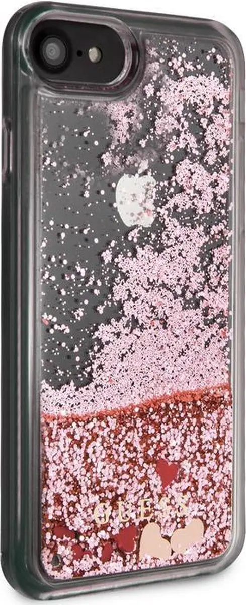 GUESS Red Hearts Glitter Hoesje - iPhone 7/8/SE 2020 - Roze