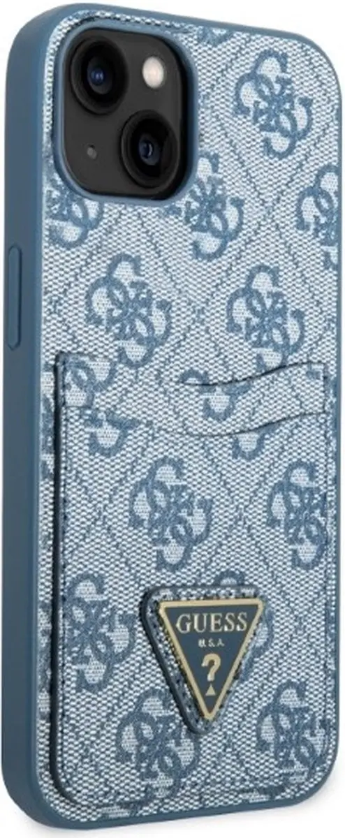 Guess 4G Dual Card Back Case - iPhone 13 Mini - Blauw