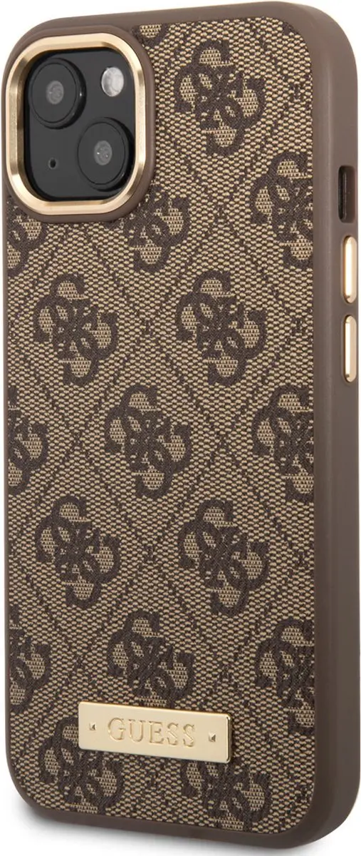 GUESS Back Cover MagSafe iPhone 14 Plus Hoesje - Bruin