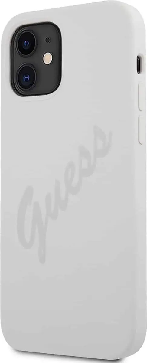 GUESS Silicone Vintage Hoesje iPhone 12 Mini - Grijs - MPN 6802