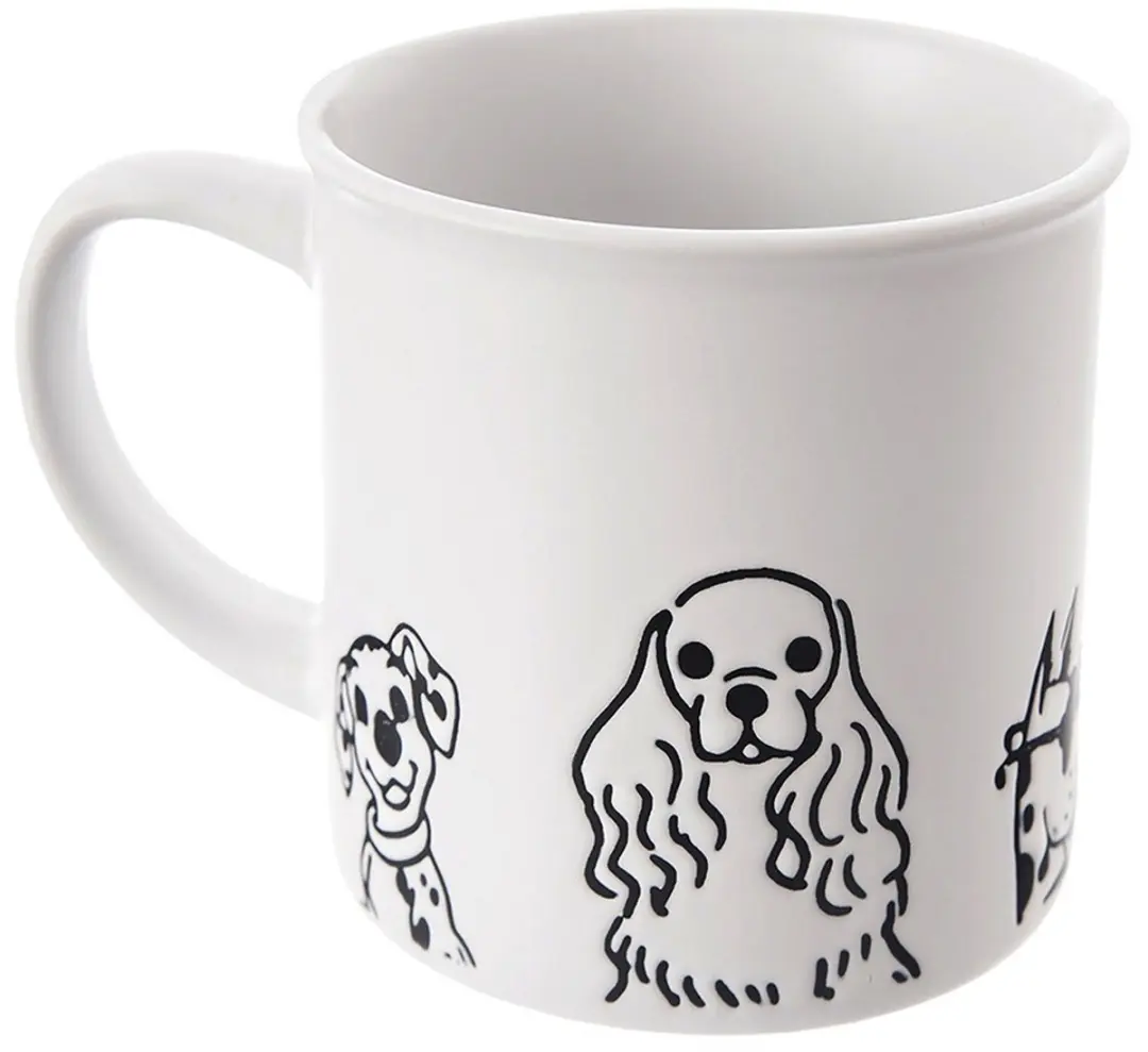 Orion XL Koffiemok Hondenprint 500ml - Keramiek - Wit