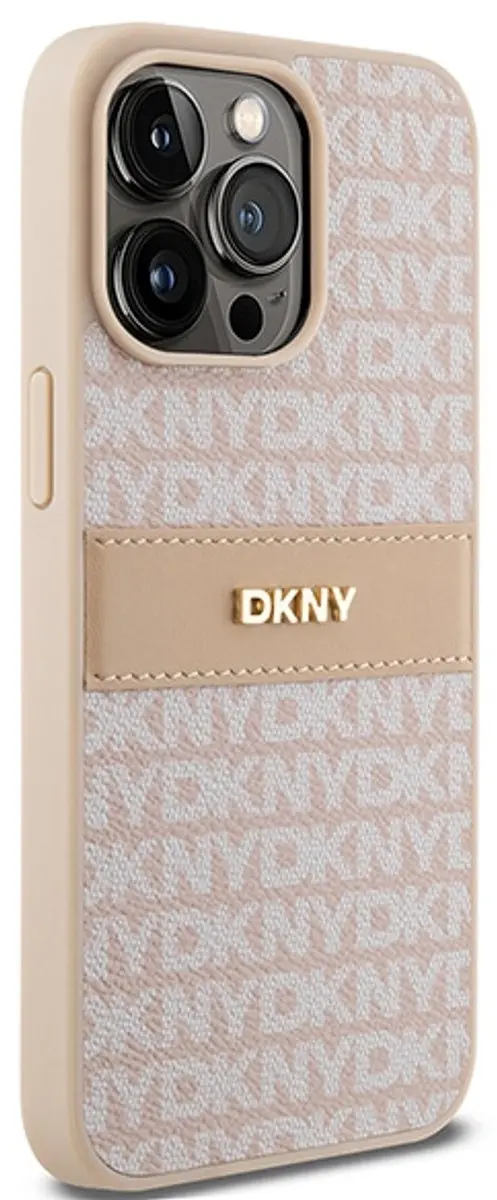 DKNY Textured Tonal Stripe Back Case Roze - DKHCP15XPRTHSLP