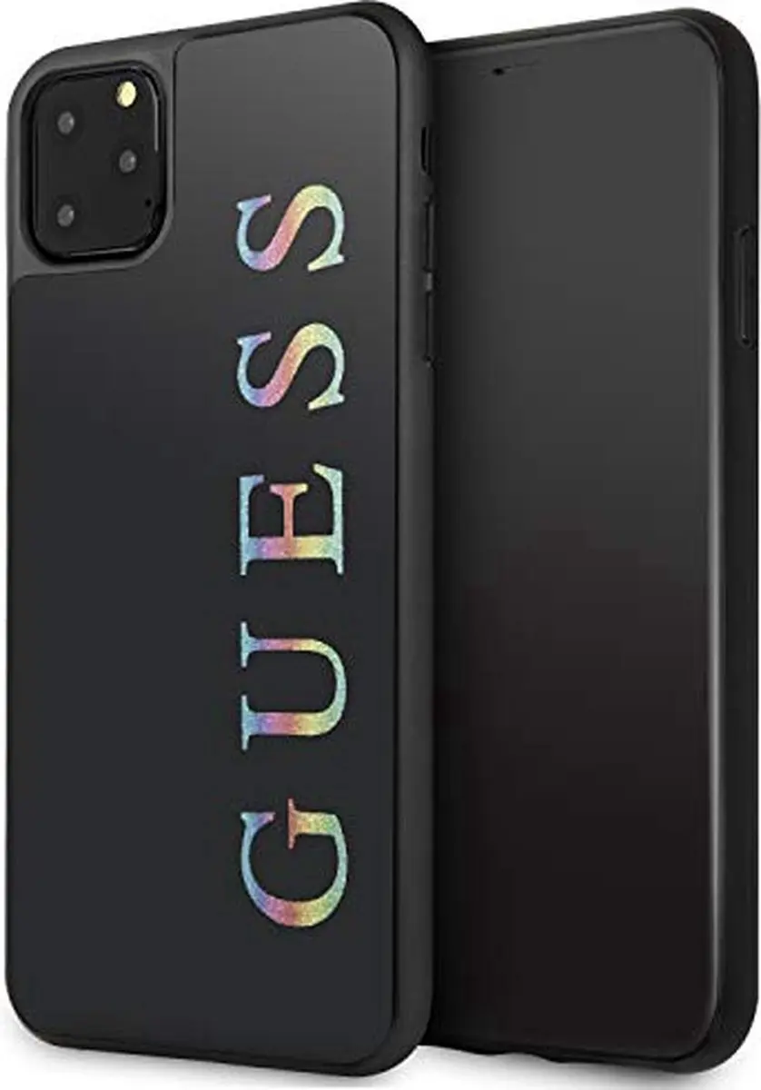 GUESS Glitter Logo Hoesje iPhone 11 Pro Max - Zwart