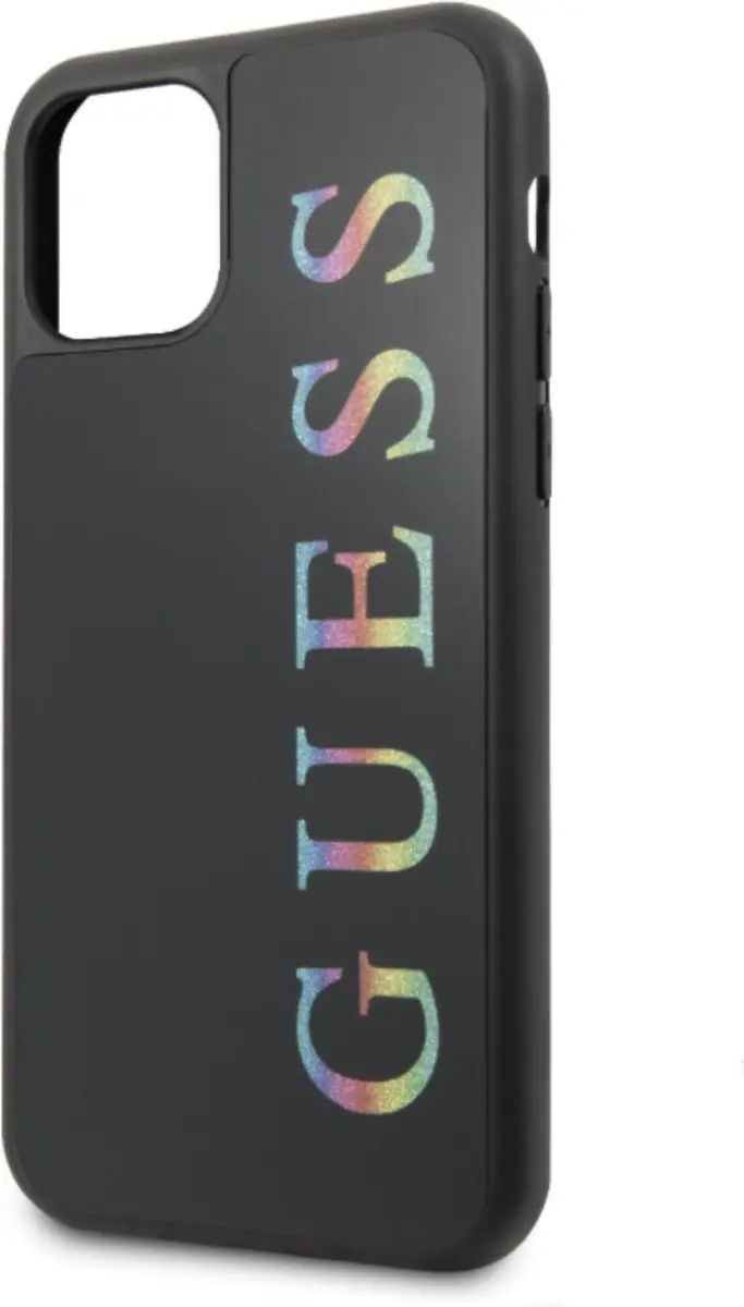 GUESS Glitter Logo Hoesje iPhone 11 Pro Max - Zwart