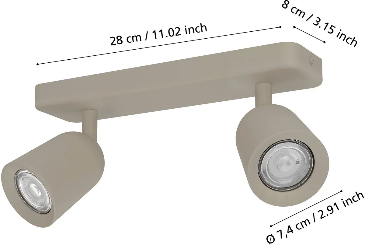 Eglo Camaldoli Opbouwspot GU10 10W - Zandkleur