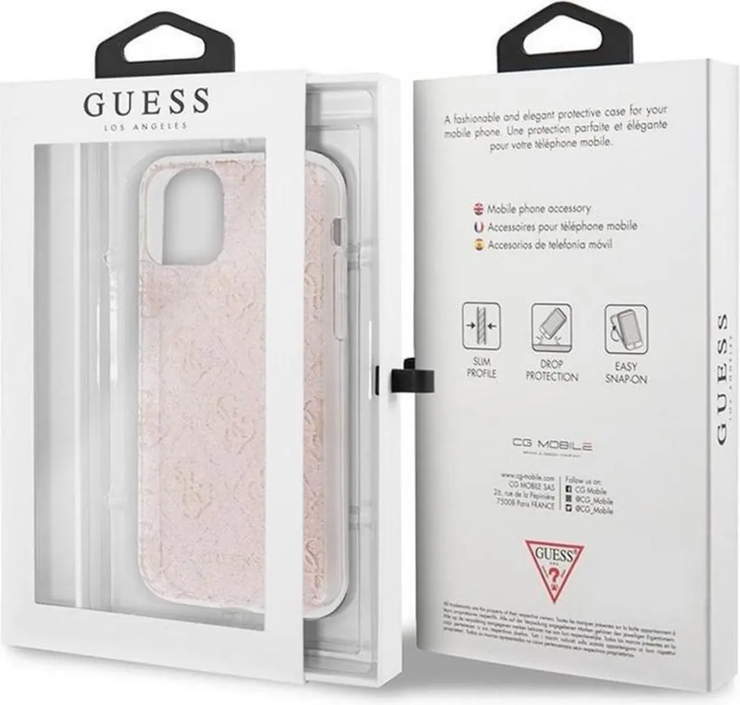 Guess 4G Glitter Hoesje iPhone 11 - Roze - GUHCN614GP