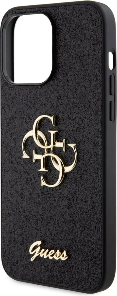 GUESS 4G Logo Glitter Back Case SH00069008 - iPhone 15 Pro Max - Zwart - afbeelding 6 van 6