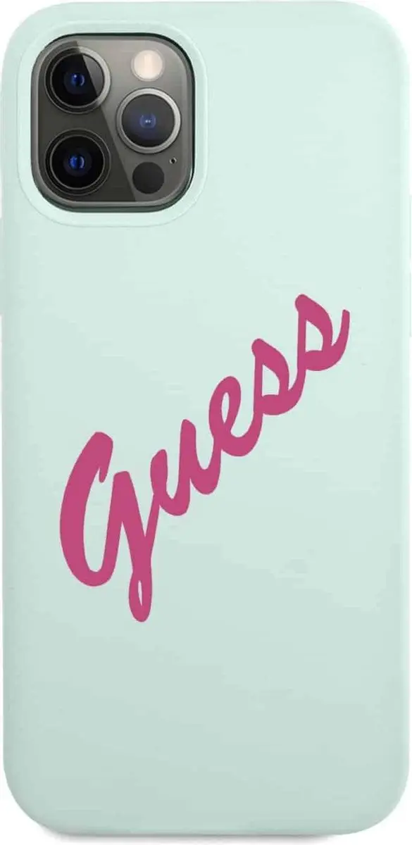 GUESS Silicone Vintage Hoesje iPhone 12 Pro Max - Mint Groen - afbeelding 6 van 6