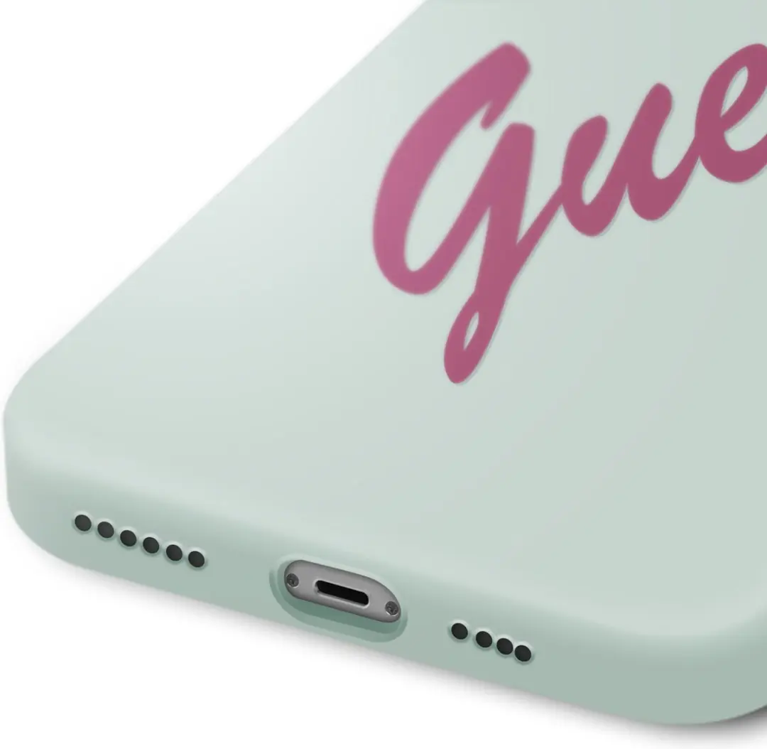 GUESS Silicone Vintage Hoesje iPhone 12 Pro Max - Mint Groen