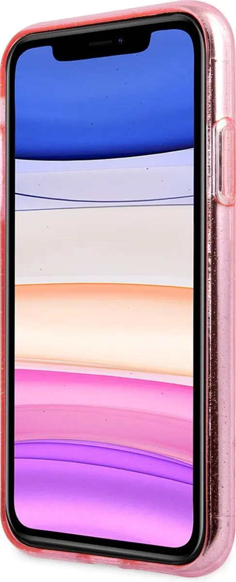 Guess iPhone 11 Hoes - Roze Glitter Logo - afbeelding 6 van 6