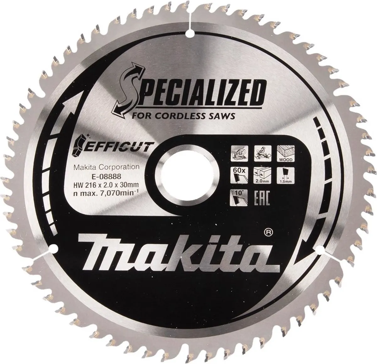 Makita E-08888 Afkortzaagblad Hout 216mm 60T