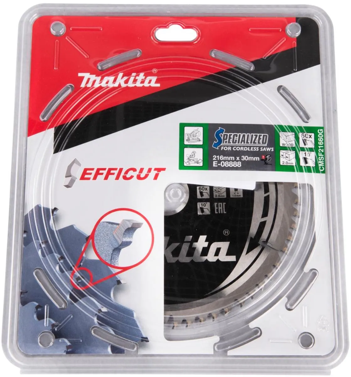 Makita E-08888 Afkortzaagblad Hout 216mm 60T