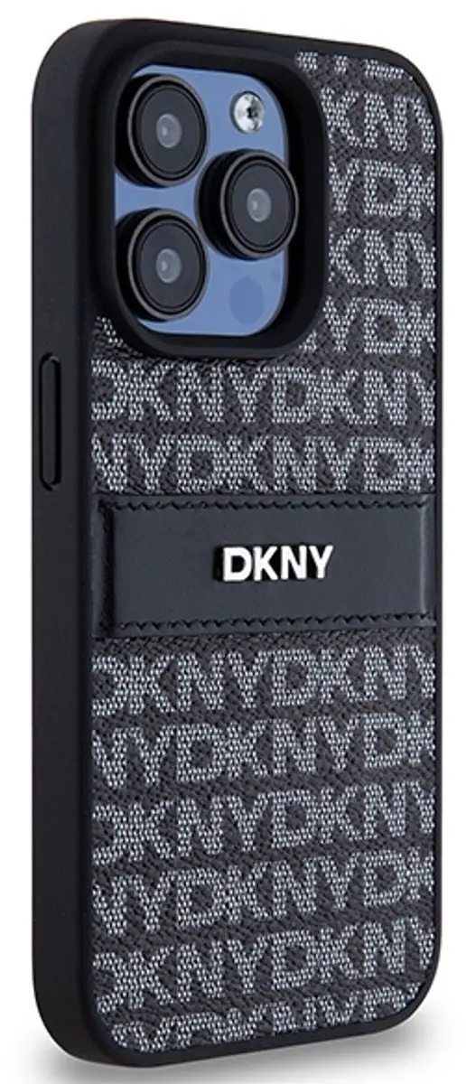 DKNY Textured Tonal Stripe Back Case Zwart - DKHCP15XPRTHSLK