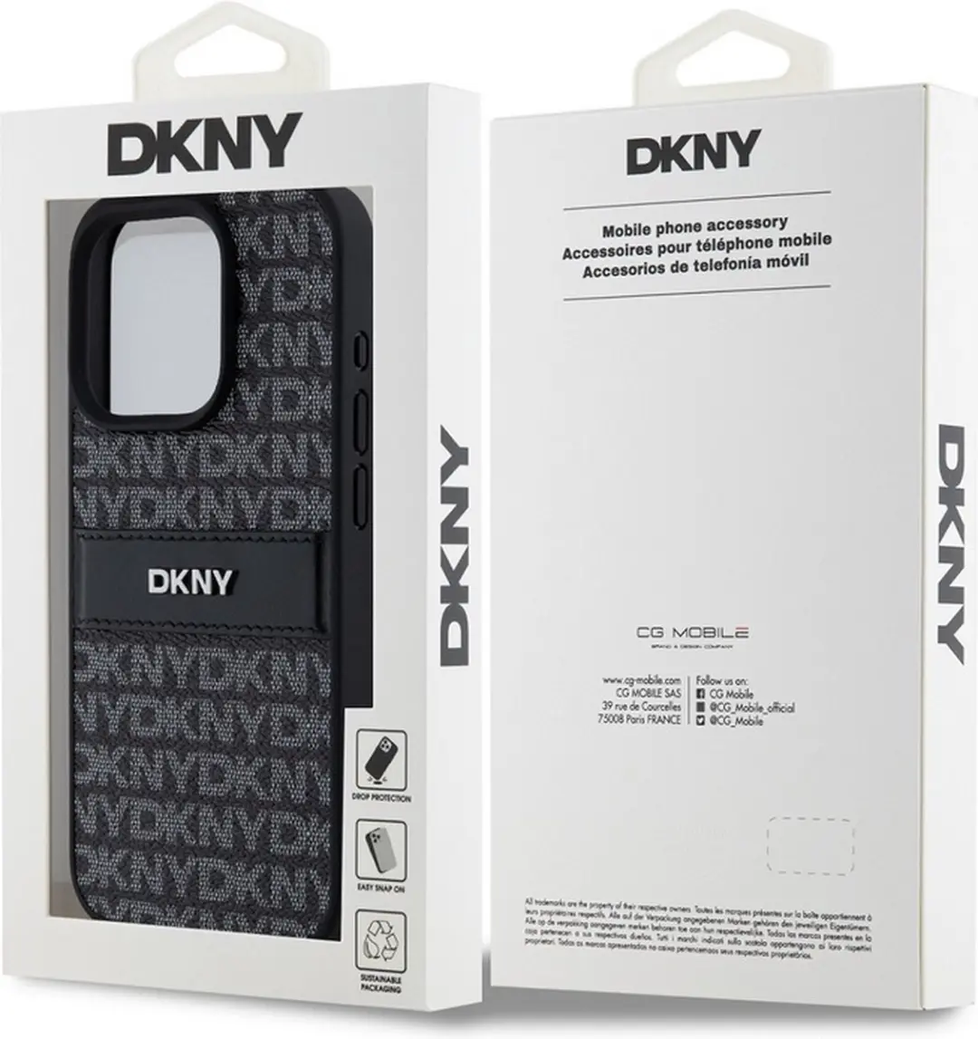 DKNY Textured Tonal Stripe Back Case Zwart - DKHCP15XPRTHSLK - afbeelding 6 van 6