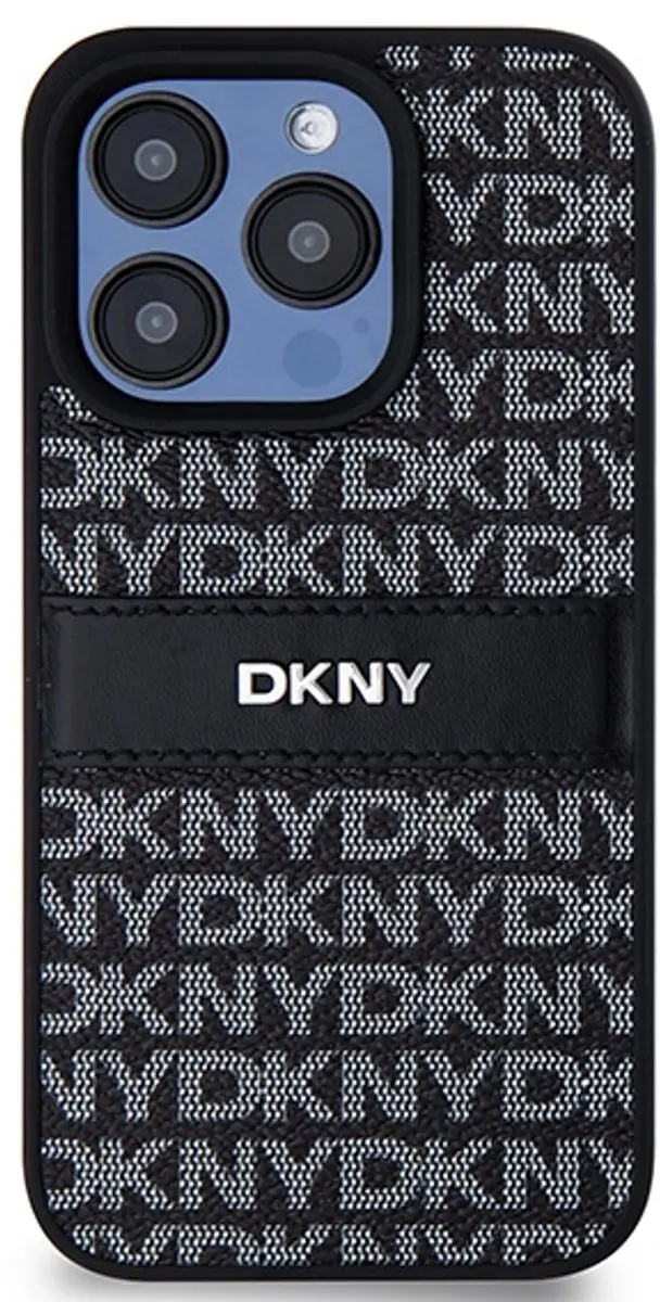 DKNY Textured Tonal Stripe Back Case Zwart - DKHCP15XPRTHSLK