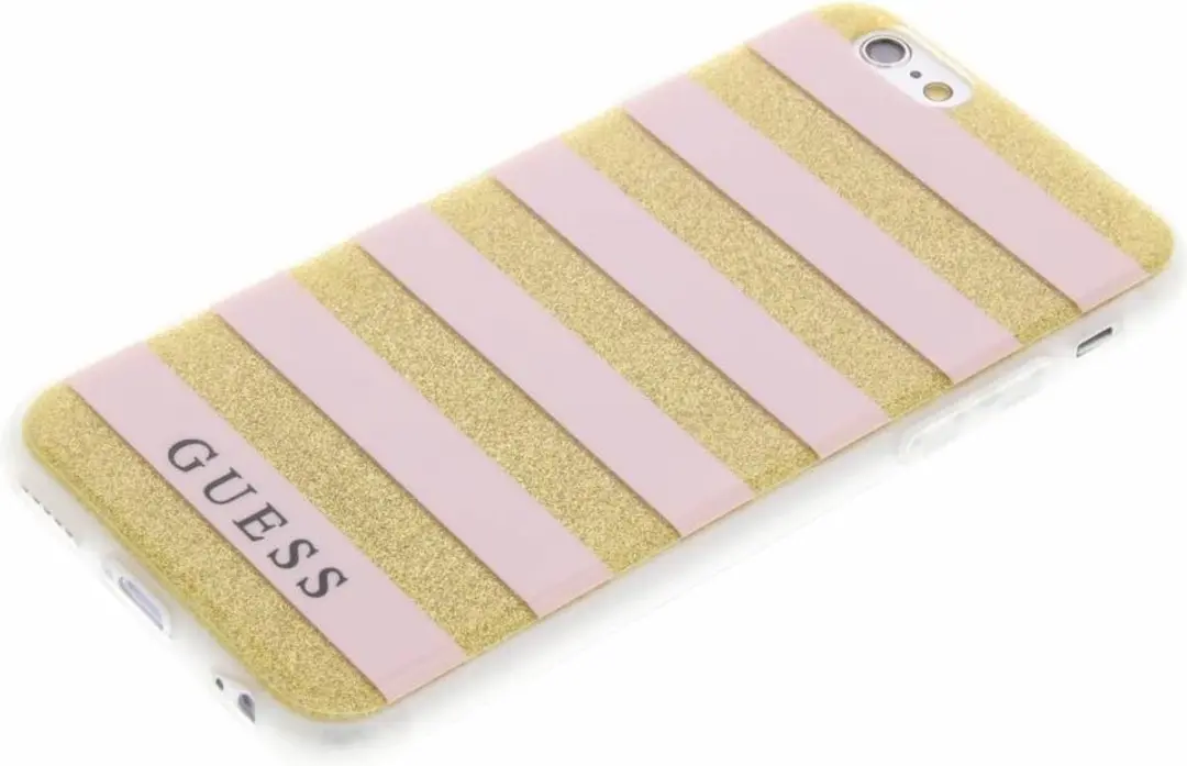 GUESS Stripes Gel Hoesje iPhone 6/6s - 6G38270701 - Goud/Rozig