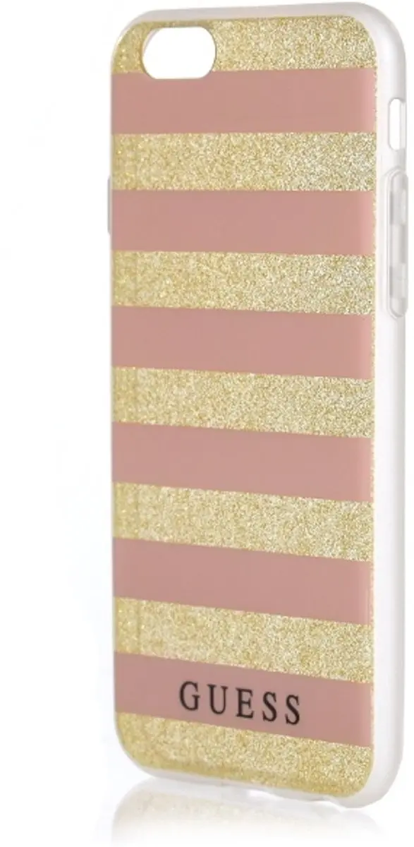 GUESS Stripes Gel Hoesje iPhone 6/6s - 6G38270701 - Goud/Rozig