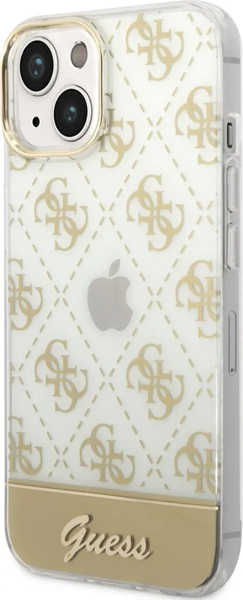 Guess iPhone 14 TPU Back Cover - Goud - MagSafe