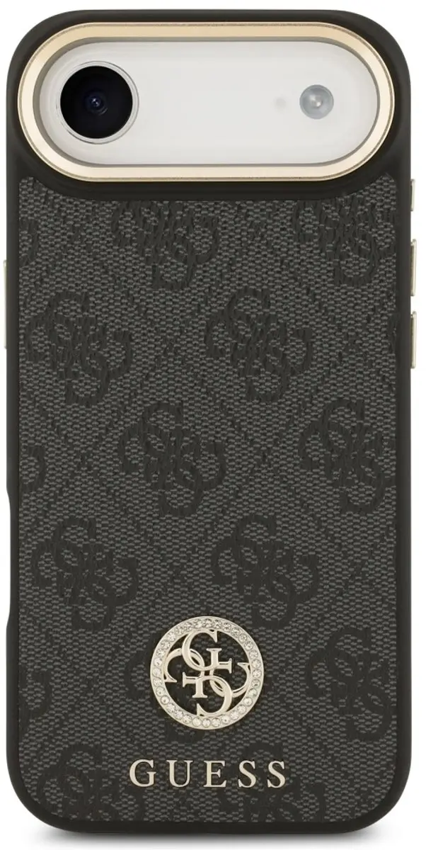 GUESS 4G Hoesje Strass Logo iPhone Air - Volledige Bescherming - Zwart