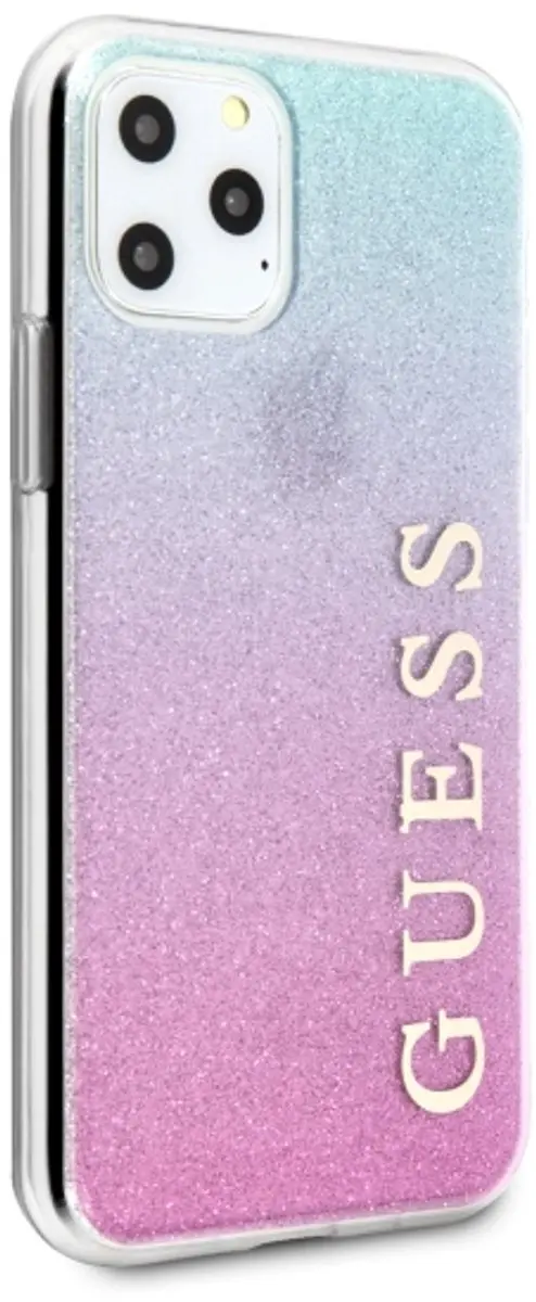 Guess Gradient Glitter Back Cover - iPhone 11 Pro Max - Blauw