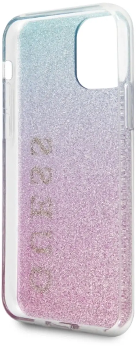 Guess Gradient Glitter Back Cover - iPhone 11 Pro Max - Blauw
