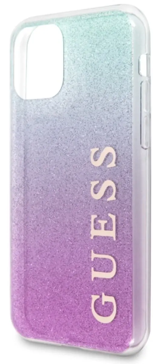 Guess Gradient Glitter Back Cover - iPhone 11 Pro Max - Blauw