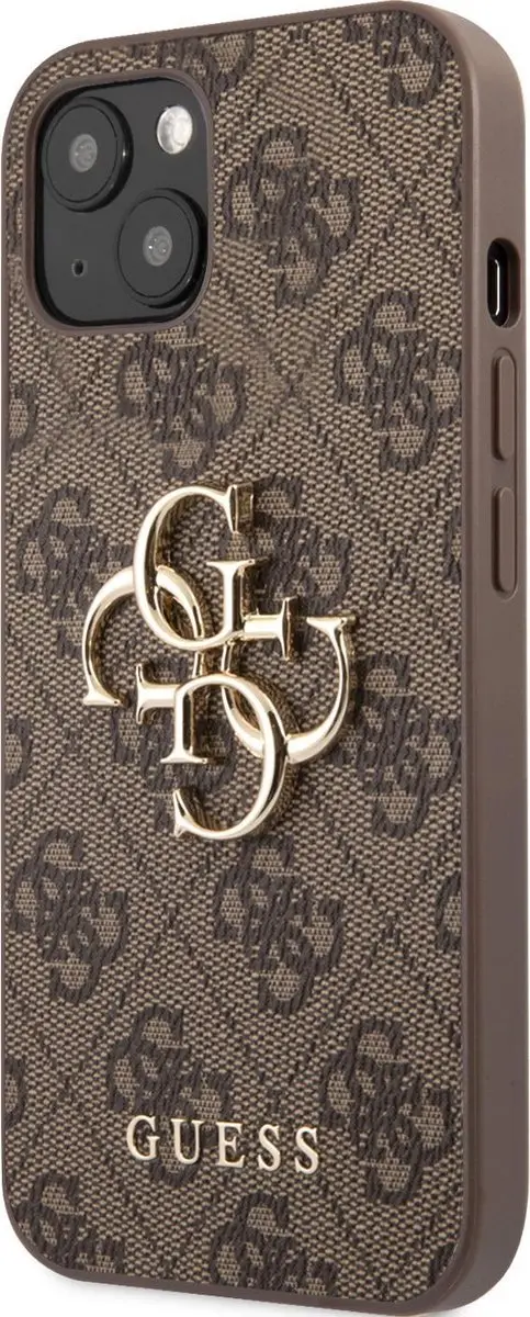 GUESS Gouden Logo iPhone 13 Hoesje - Bruin