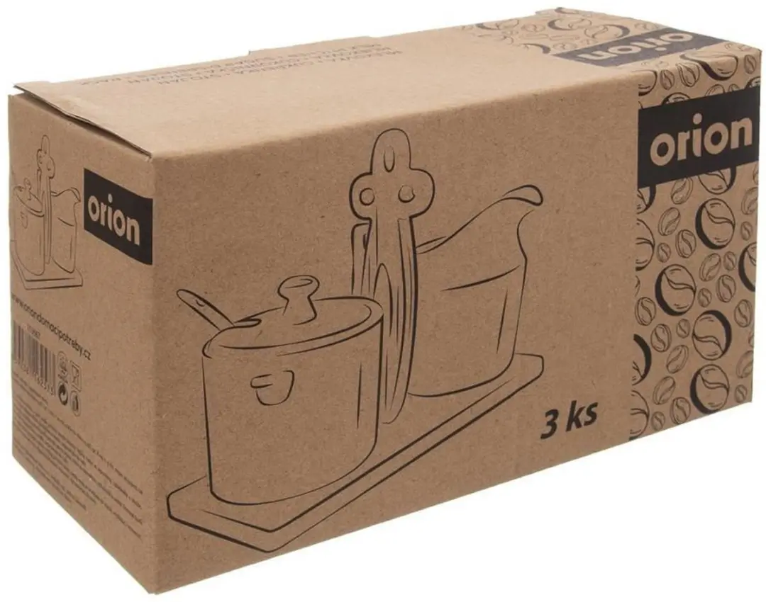 Orion Whiteline Serie Porseleinen Suiker- en Melkkan 280ml - Set van 3