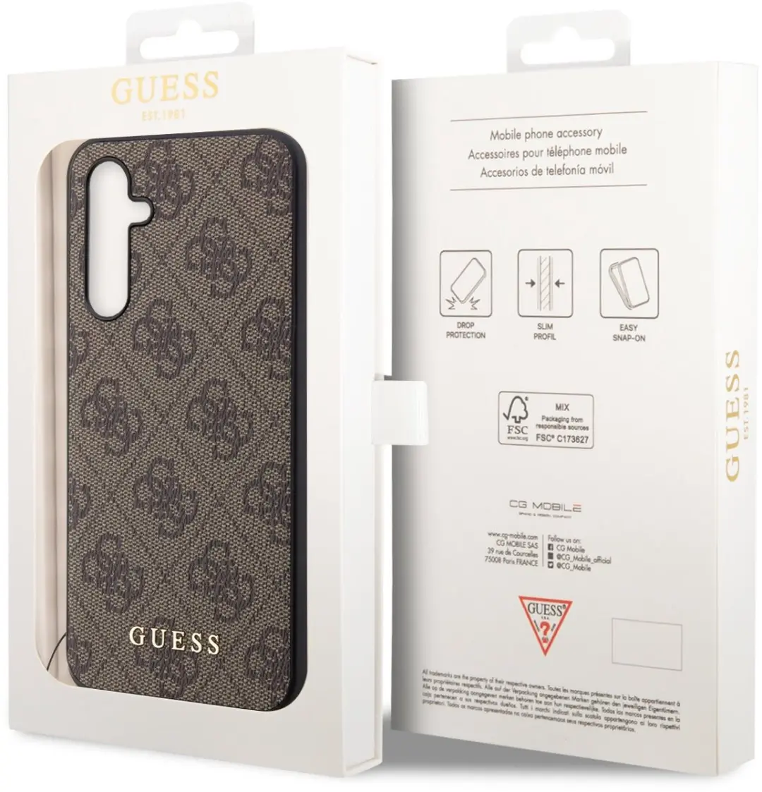 Guess Charm Hoesje Samsung Galaxy A54 - Bruin