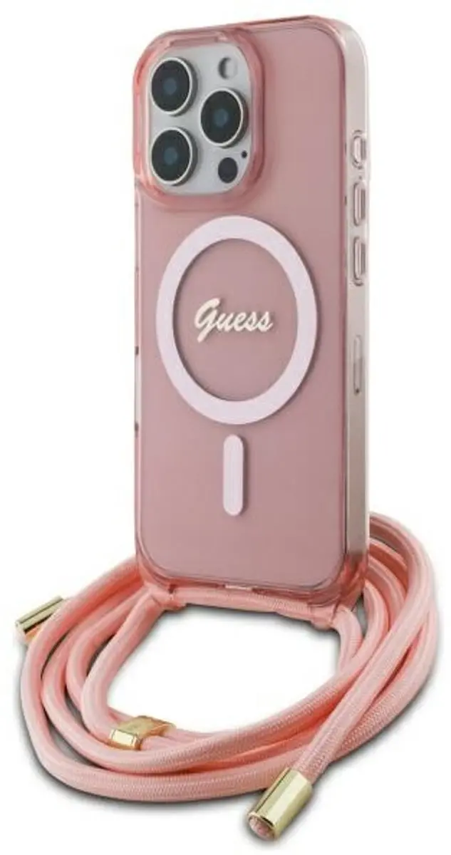 Guess iPhone 16 Pro Max Backcover Magsafe IML - Roze