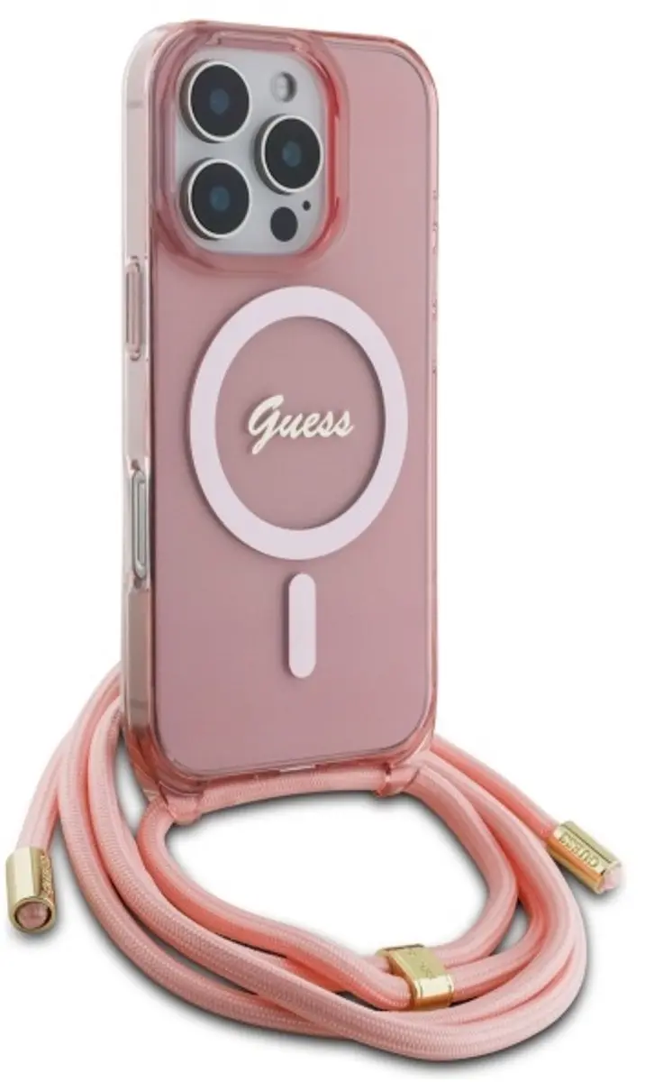 Guess iPhone 16 Pro Max Backcover Magsafe IML - Roze