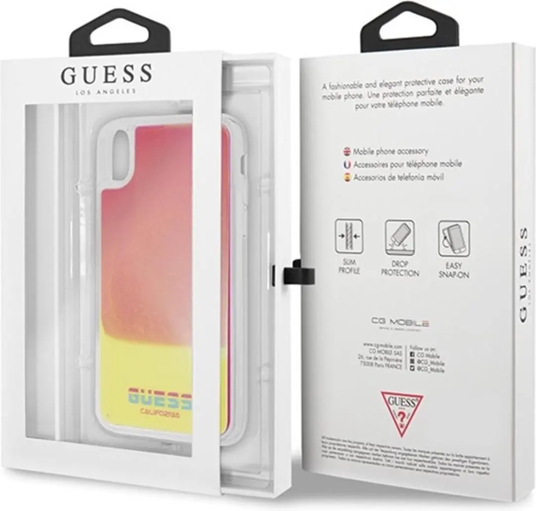 GUESS Liquid Glow Back Case - Geel - iPhone X/XS