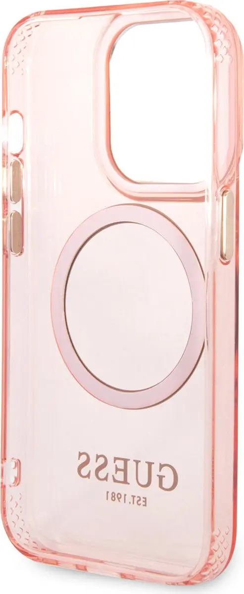 GUESS iPhone 14 Pro TPU Back Cover MagSafe - Roze - afbeelding 6 van 6