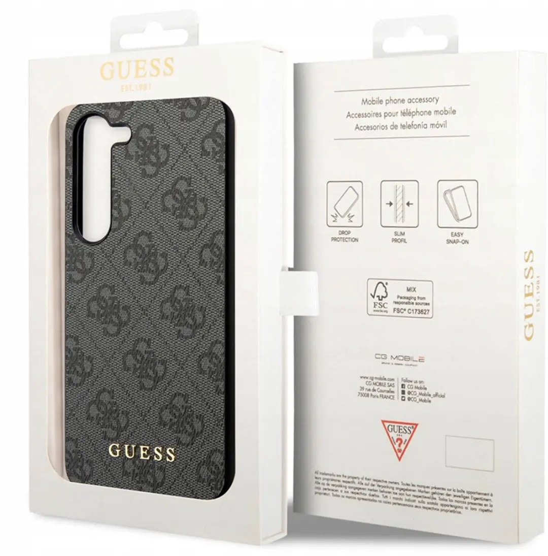 GUESS Charm Hoesje Samsung Galaxy S24 Plus - Zwart 4G Charms