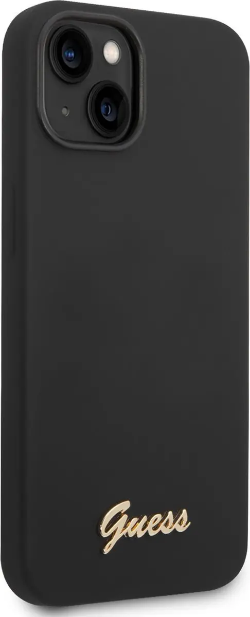 Guess Silicone Retro Back Case iPhone 14 - Zwart
