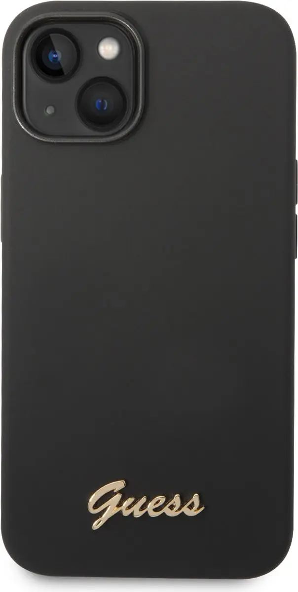 Guess Silicone Retro Back Case iPhone 14 - Zwart