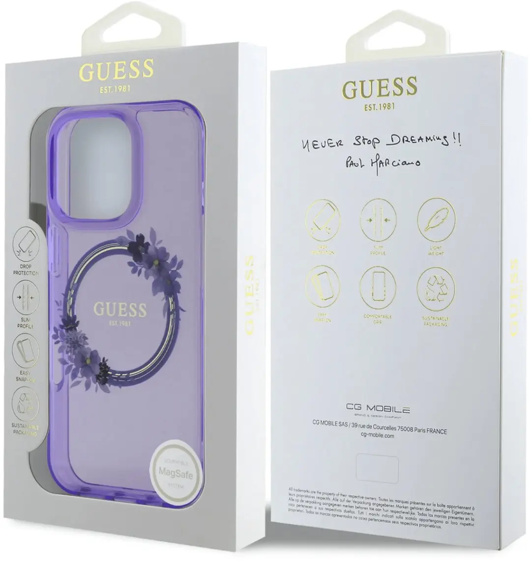 Guess GUHMP16LHFWFCU iPhone 16 Pro Hoesje - Paars