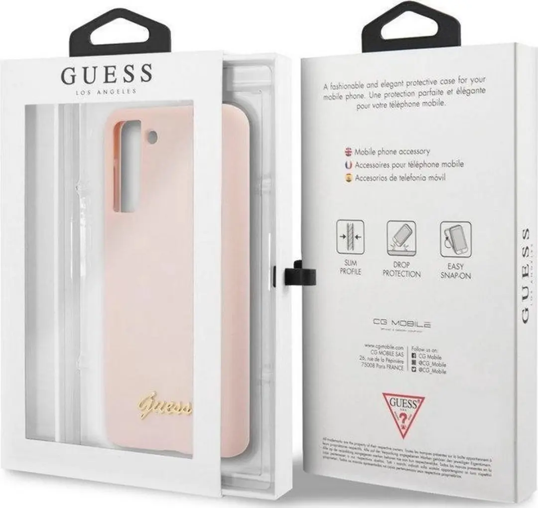 GUESS Silicone Back Cover - Samsung Galaxy S21 Plus - Roze - afbeelding 3 van 3