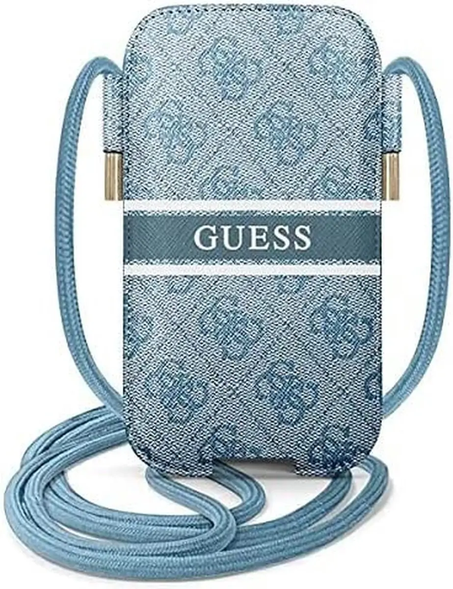 GUESS 4G Stripe Hardcase Hoesje iPhone 14 Pro - Niebieski