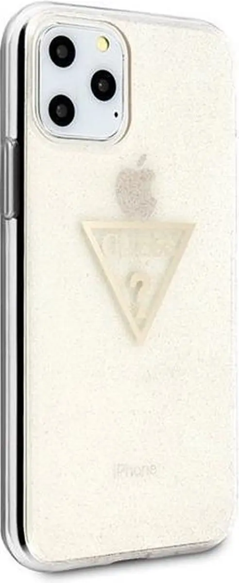 GUESS Glitter Backcase iPhone 11 Pro - Goud