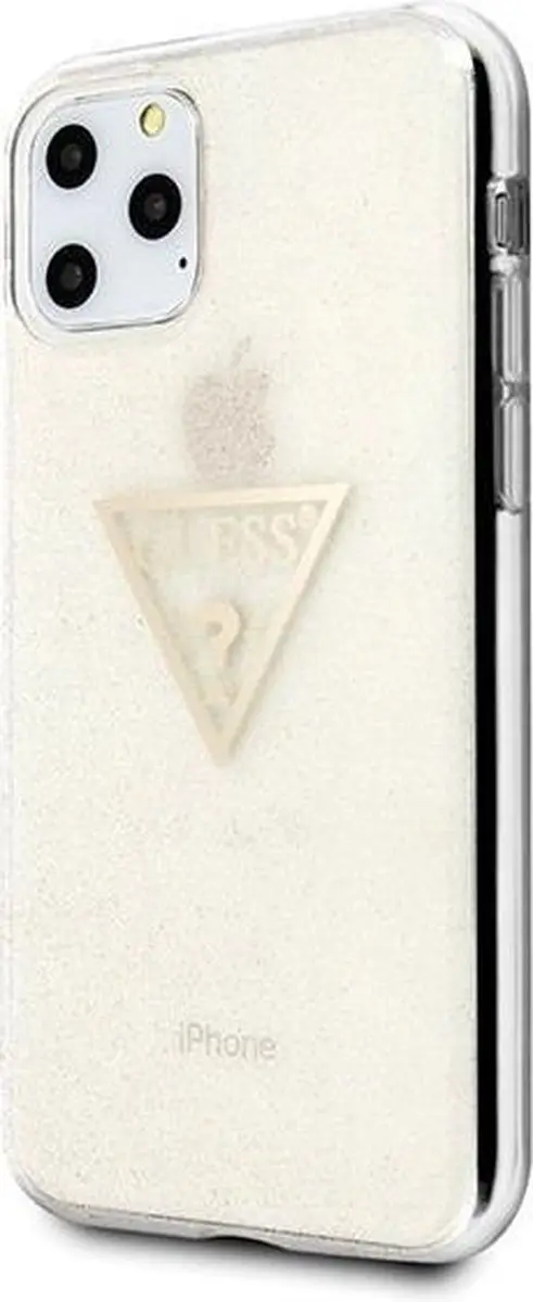 GUESS Glitter Backcase iPhone 11 Pro - Goud