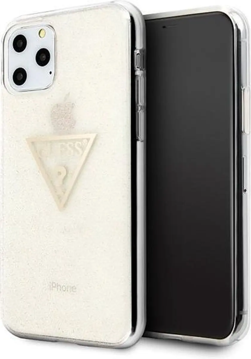 GUESS Glitter Backcase iPhone 11 Pro - Goud