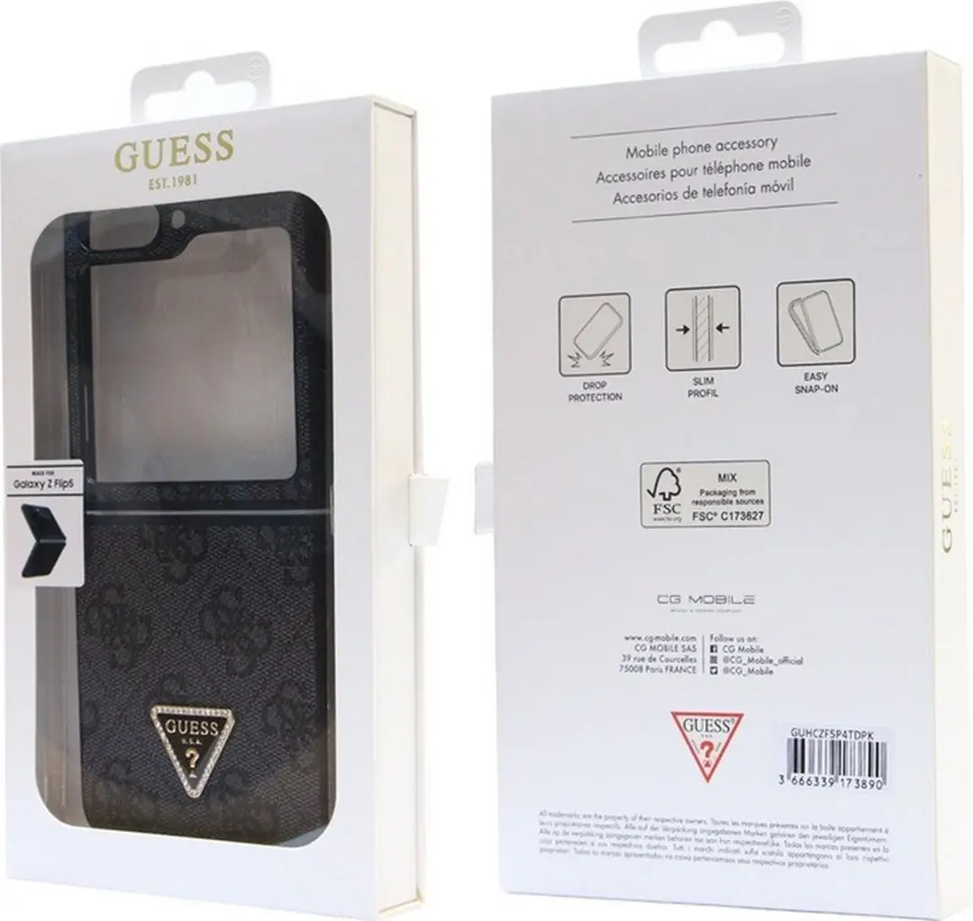 GUESS 4G Triangle Hoesje - Samsung Galaxy Z Flip 5 - Grijs