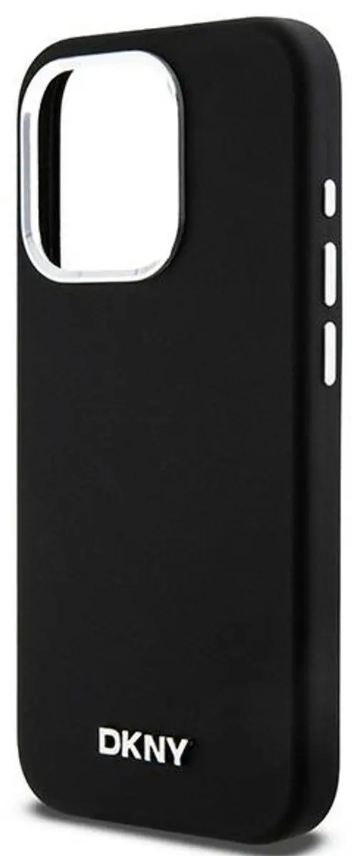DKNY Silicone Metal Logo Back Case - iPhone 14 Pro - Zwart - afbeelding 6 van 6