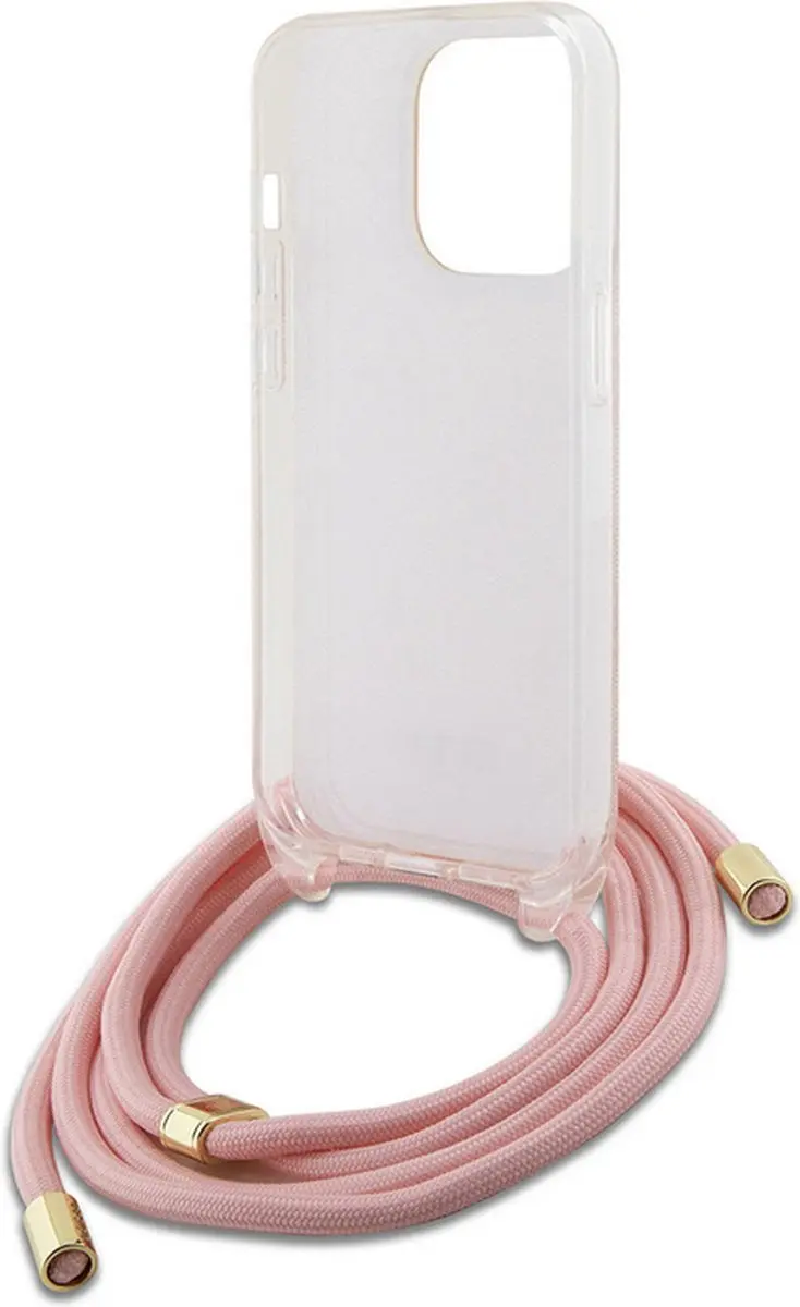 Guess 4G Printed Crossbody Hoesje - iPhone 15 Pro - Roze