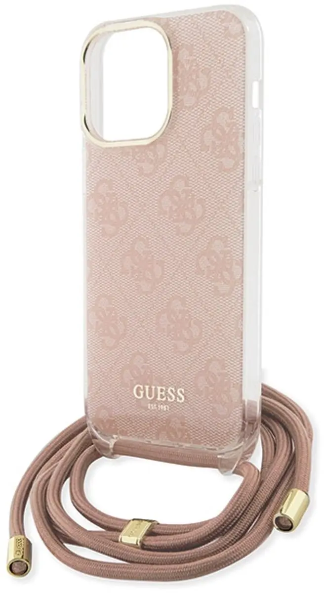 Guess 4G Printed Crossbody Hoesje - iPhone 15 Pro - Roze